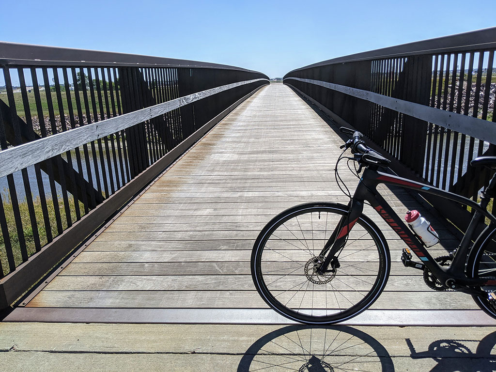 Bike Trail Bridge going over the Diversion Channel (northern Sioux Falls)
