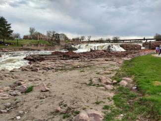 Sioux Falls Waterfall in April 2019
