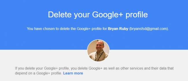 Deleting a Google Plus Profile