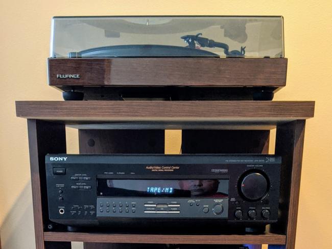 The Fluance RT82 Turntable and my old Sony STR-DE315 Receiver