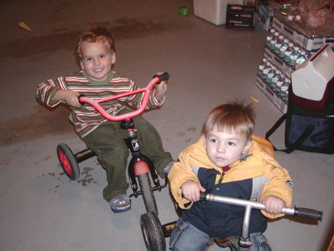 Logan and Preston at the Speedway
