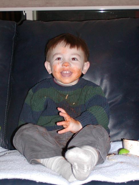 My son and his spaghetti